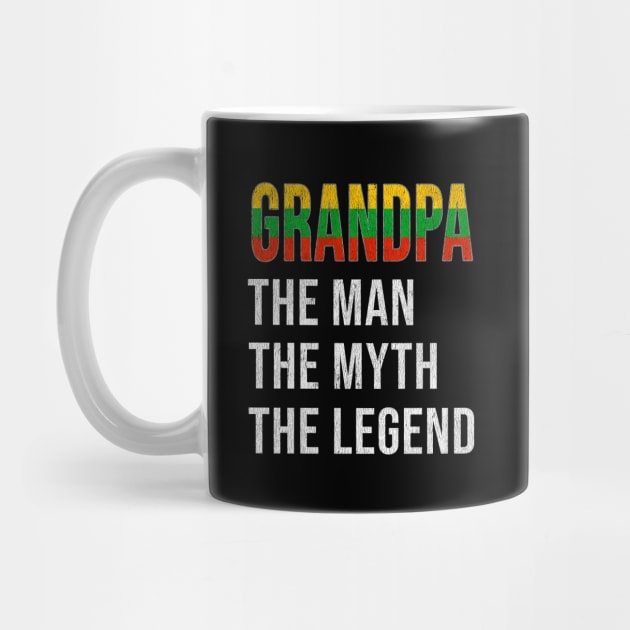 Grand Father Lithuanian Grandpa The Man The Myth The Legend - Gift for Lithuanian Dad With Roots From  Lithuania by Country Flags